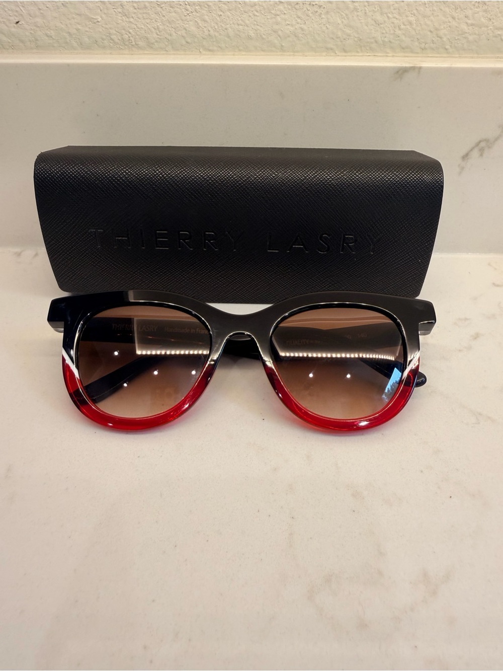 THIERRY LASRY Black and Red Sunglasses